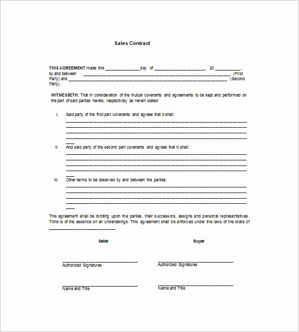 Business Sale Agreement Template Word Lovely Sales Contract Template – 12 Free Word Pdf Documents
