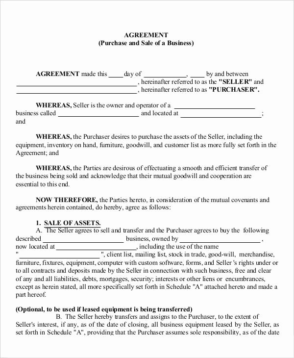 Business Sale Agreement Template Word Luxury 16 Business Agreement Templates Word Pages Pdf