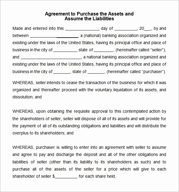Business Sale Agreement Template Word New Free 10 Sample asset Purchase Agreement Templates In
