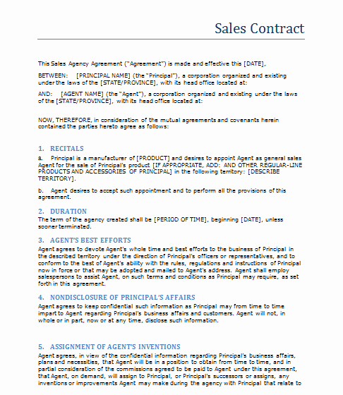 Business Sale Agreement Template Word New Sales Contract Template Word Templates