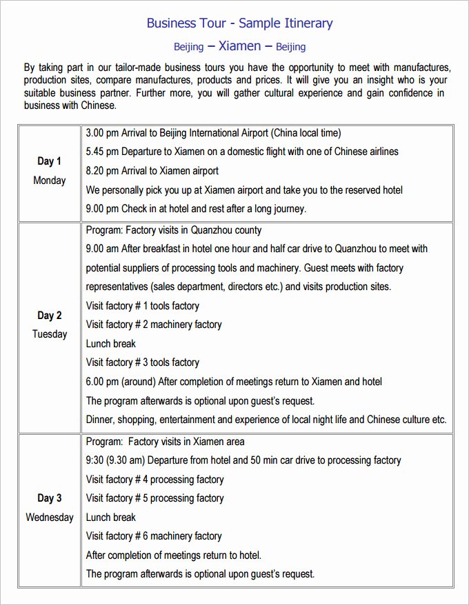 Business Travel Itinerary Template Awesome 13 Business Travel Itinerary Template Word Excle Pdf