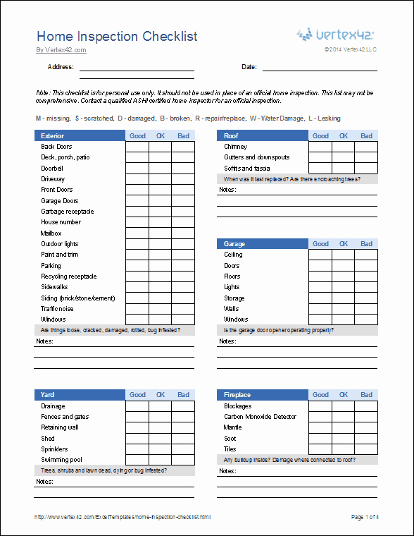 Buying A House Checklist Template Awesome Home Inspection Checklist Template