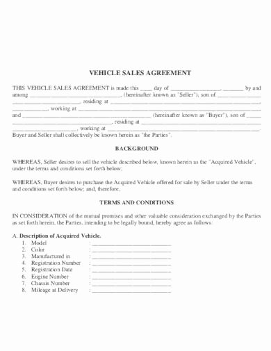 Car Sale Agreement Template Fresh 6 Car Sale Agreement Templates In Pdf Word