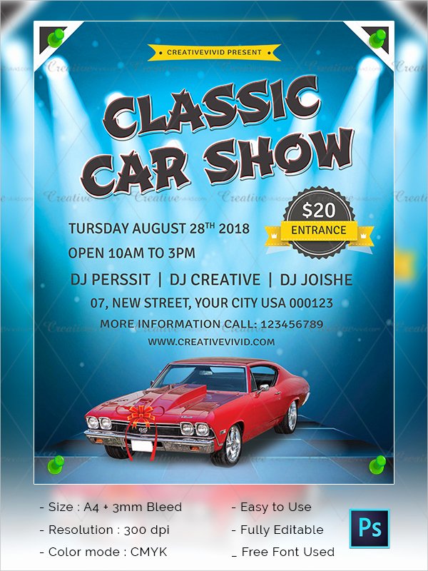 Car Show Flyer Template New 25 Car Show Flyer Templates Free &amp; Premium Download