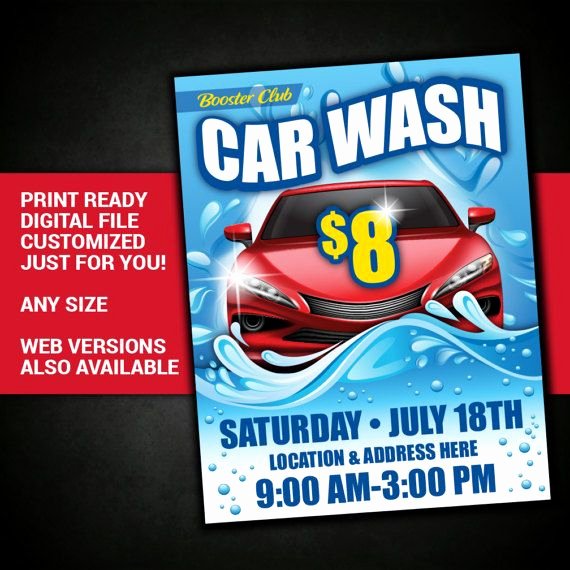 Car Wash Fundraiser Flyer Template Inspirational Car Wash Car Wash Flyer Fundraiser Club event Charity