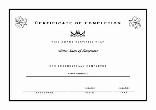 Certificate Of Accomplishment Template Fresh 20 Free Certificate Of Pletion Template [word Excel Pdf]