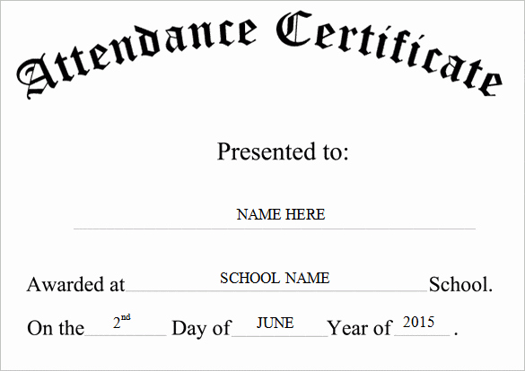 Certificate Of attendance Template Free Fresh attendance Certificate Templates Word Excel Samples