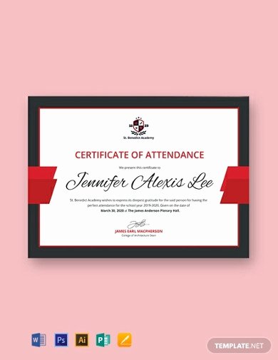 Certificate Of attendance Template Free Inspirational 14 College Certificate Templates In Ai Word