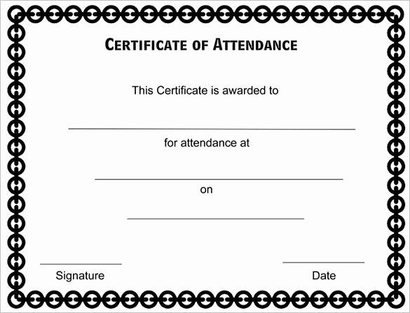 Certificate Of attendance Template Free Unique attendance Certificate Templates