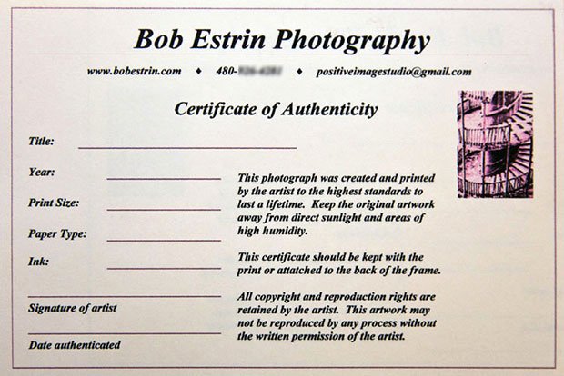 Certificate Of Authenticity Artwork Template Elegant How to Create A Certificate Authenticity for Your