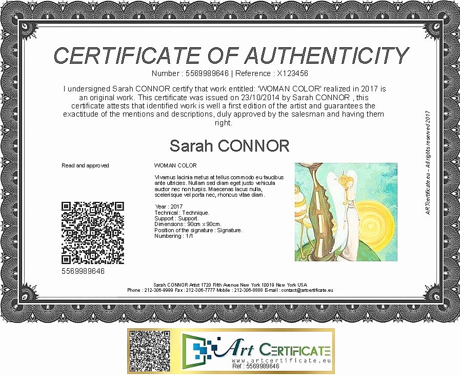 Certificate Of Authenticity Artwork Template Luxury Artcertificate