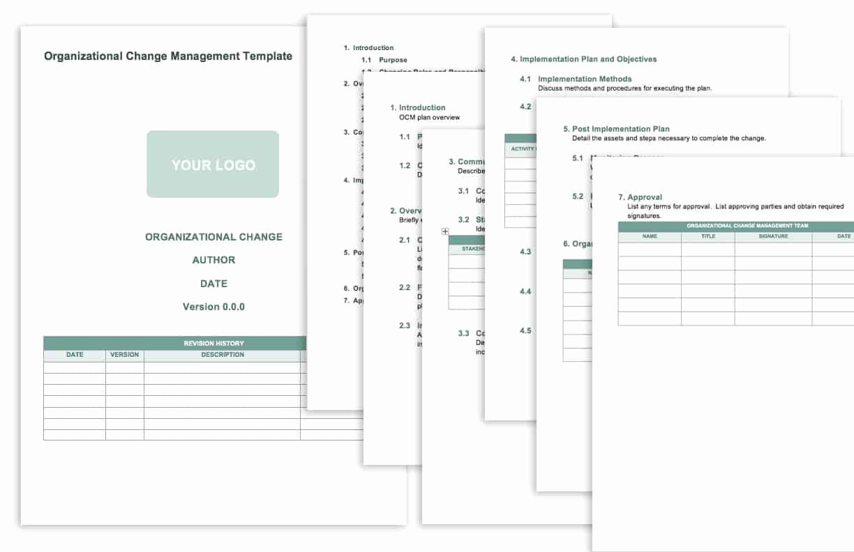 Change Management Plan Template Elegant Free Change Management Templates