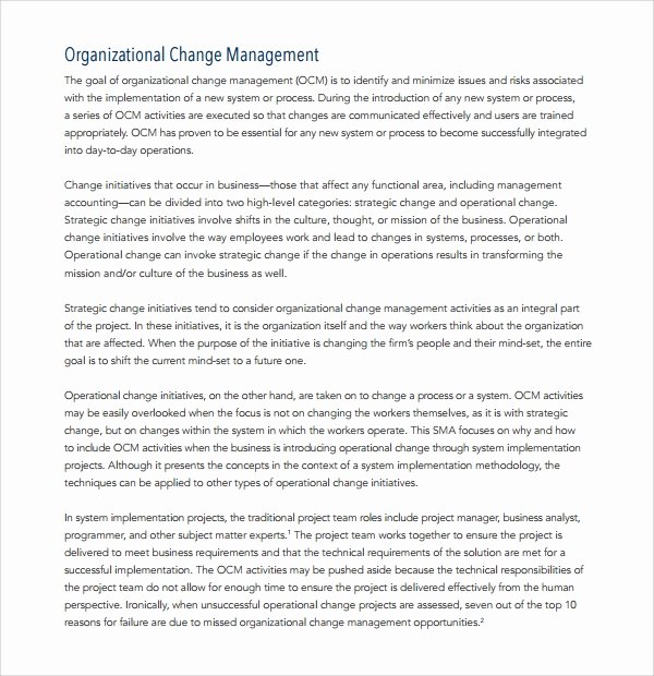 Change Management Plan Template New 12 Change Management Plan Templates