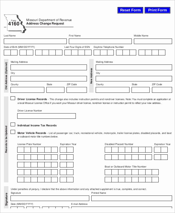 Change Of Address form Template New Sample Address Request form 9 Examples In Word Pdf
