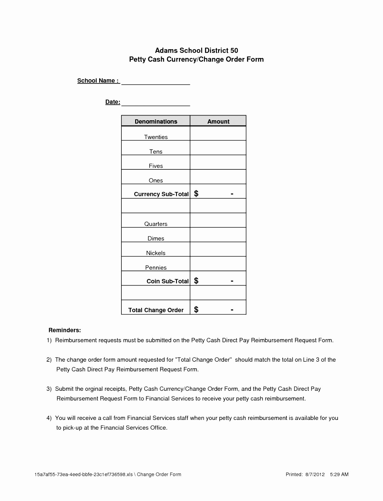 Change order Request Template Awesome 7 Bank Change order form Template Taeew