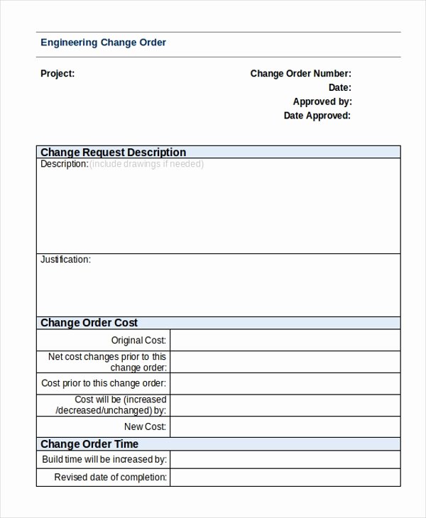 Change order Request Template Awesome Sample Change order form 9 Free Documents In Doc Pdf