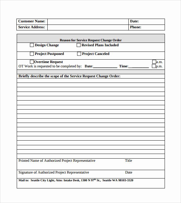 Change order Request Template Fresh Sample Change order – 11 Documents In Pdf Word