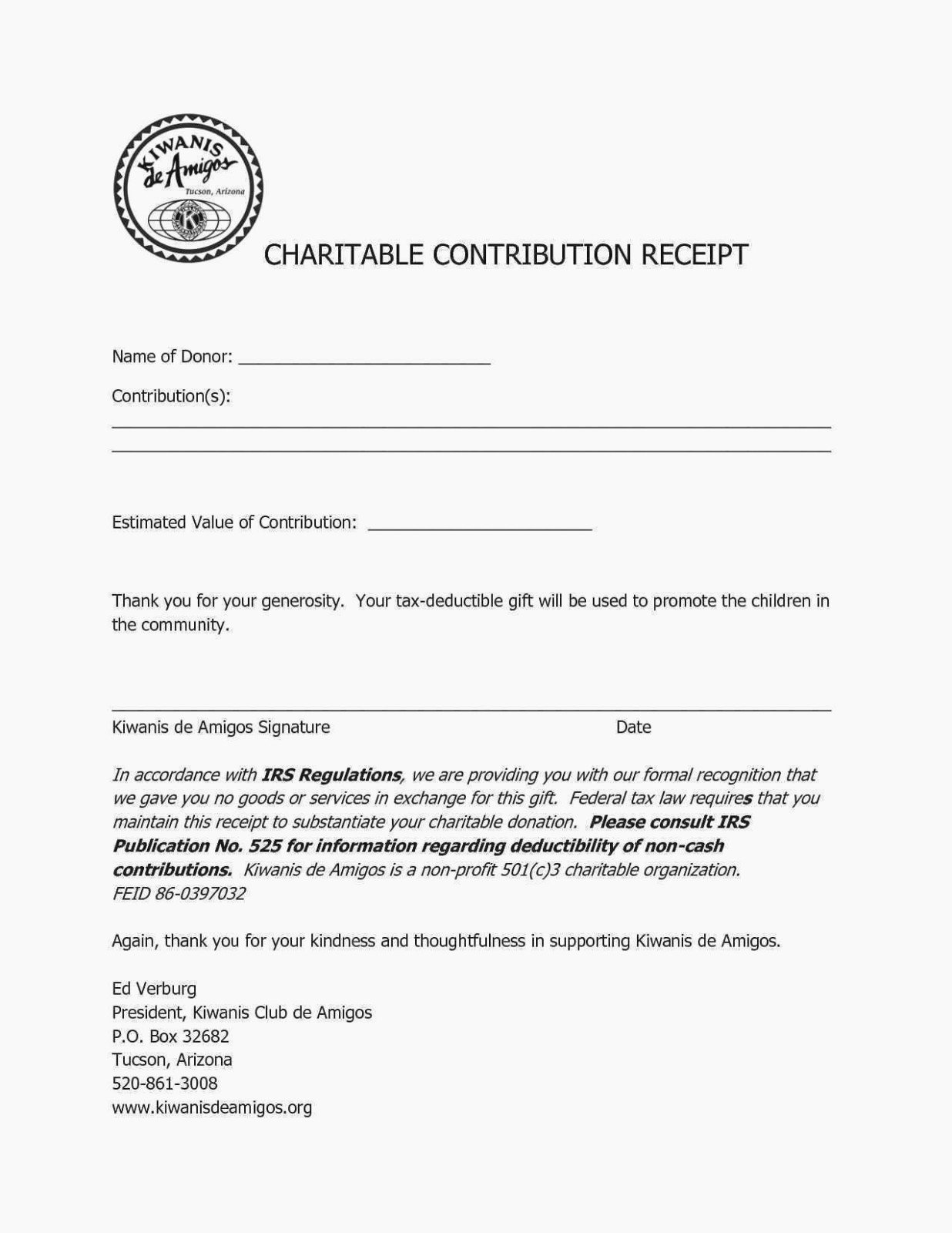 Charitable Donation form Template Fresh Seven Great Irs Charitable