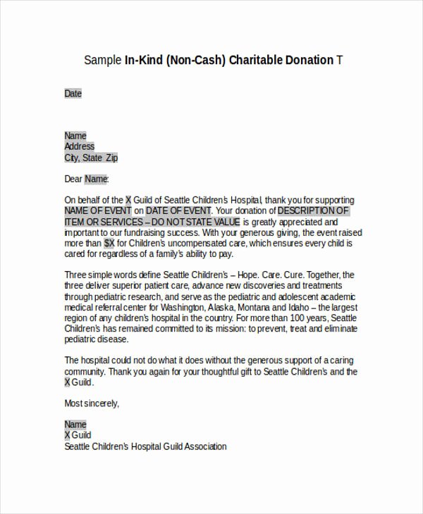 Charitable Donation Letter Template Awesome Free 45 Acknowledgement Letter Examples &amp; Samples In Pdf