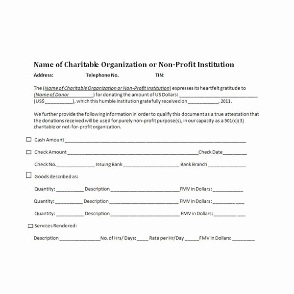 Charitable Donation Letter Template Fresh Charitable Donation Receipt Sample Cheer