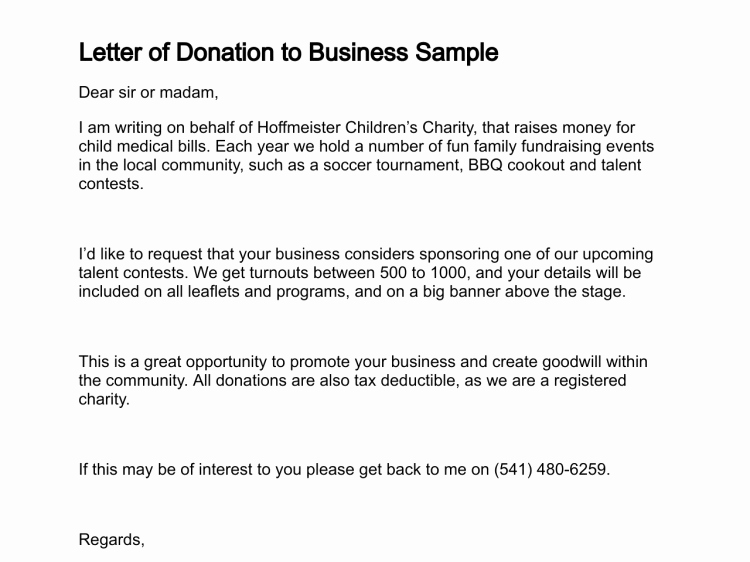 Charitable Donation Letter Template Luxury Letter Of Donation