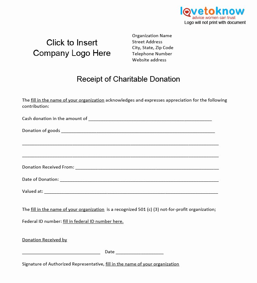 Charitable Donation Receipt Template New Charitable Donation Receipt