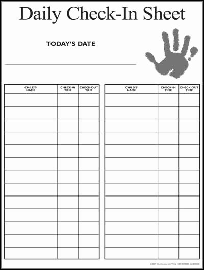 Check Out Sheet Template Lovely Nursery Check In form 3