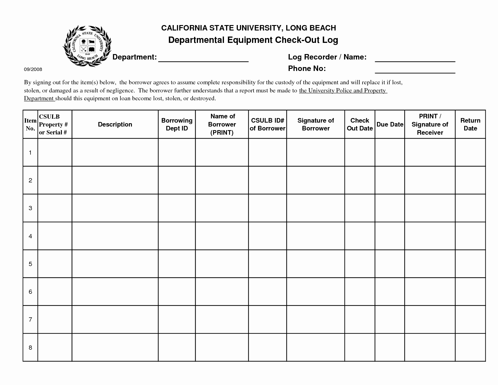 Check Out Sheet Template Luxury Best S Of Equipment Check Out form Template