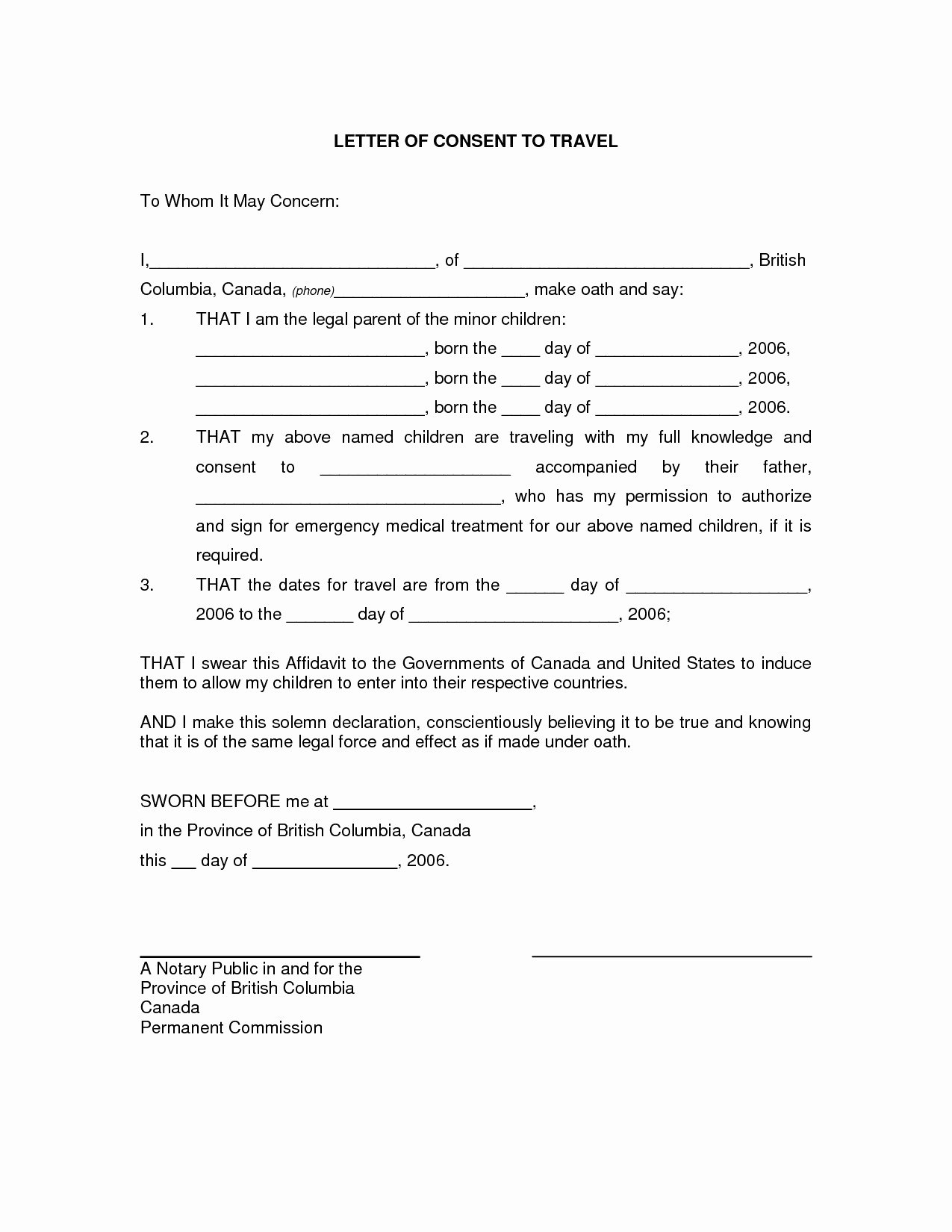 Child Travel Consent form Template Elegant Consent Letter for Children Travelling Abroad