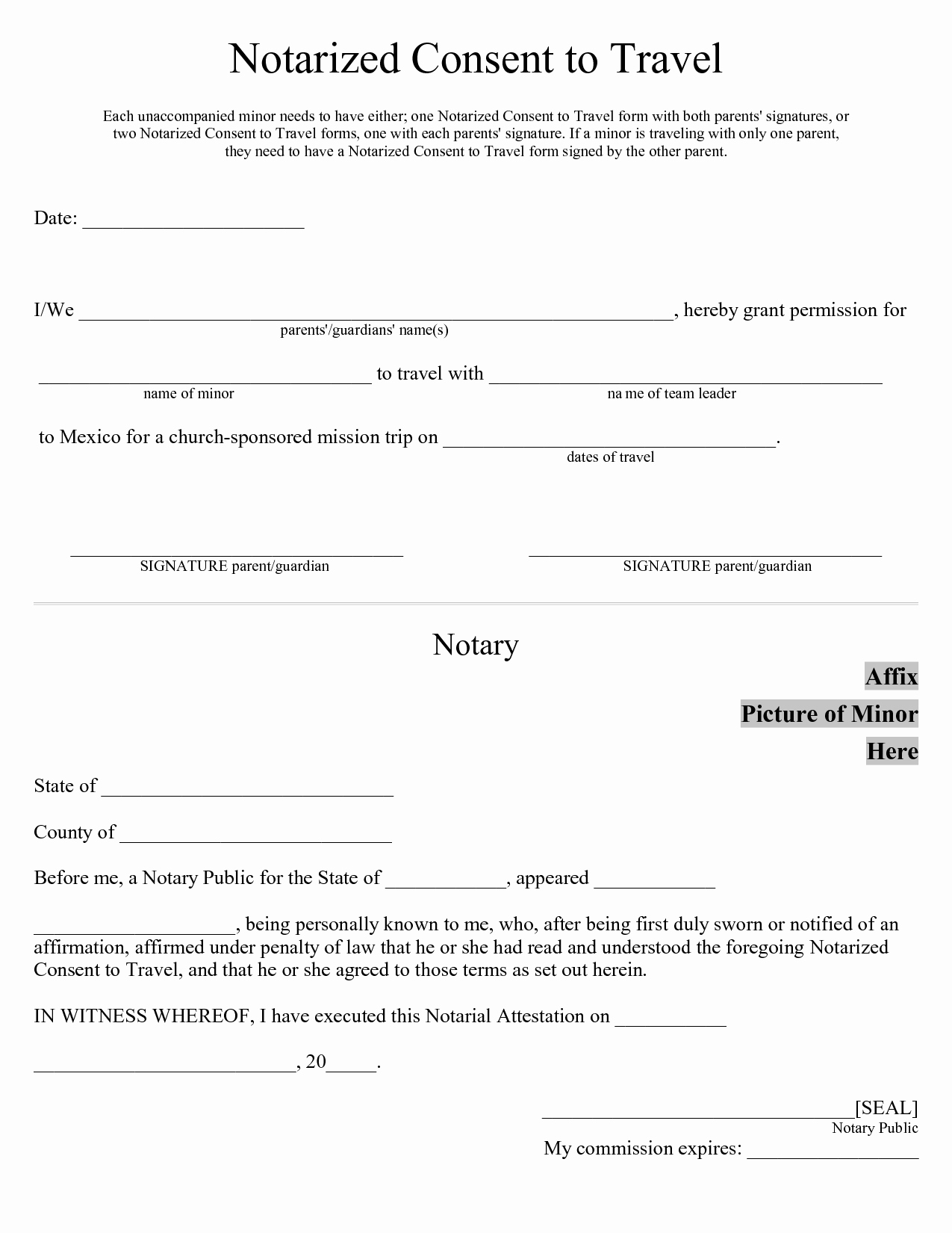 Child Travel Consent form Template New Best S Of Notarized Parental Authorization Letter