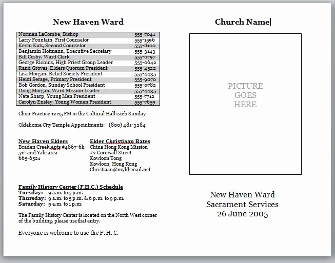 Church Bulletin Templates Free Lovely Church Bulletin Templates