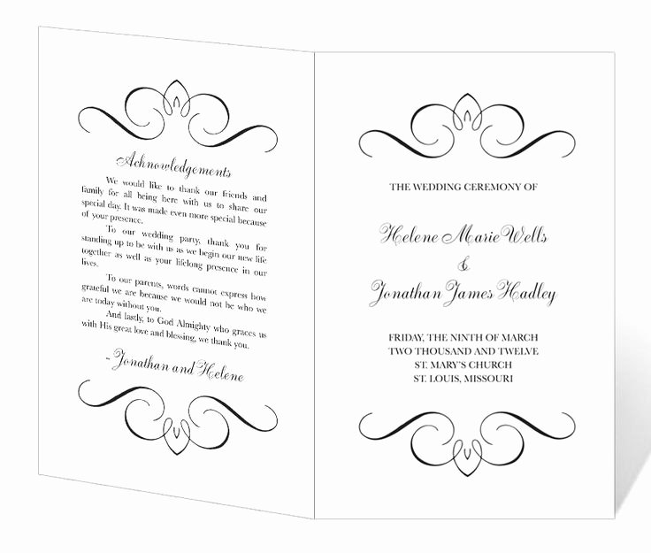 Church Program Template Free Awesome Wedding Program Template Printable Instant Download