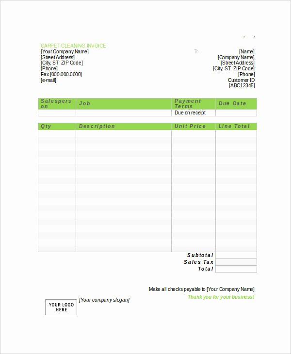 Cleaning Services Invoice Template Fresh Free 13 Cleaning Service Invoice Templates In Pdf