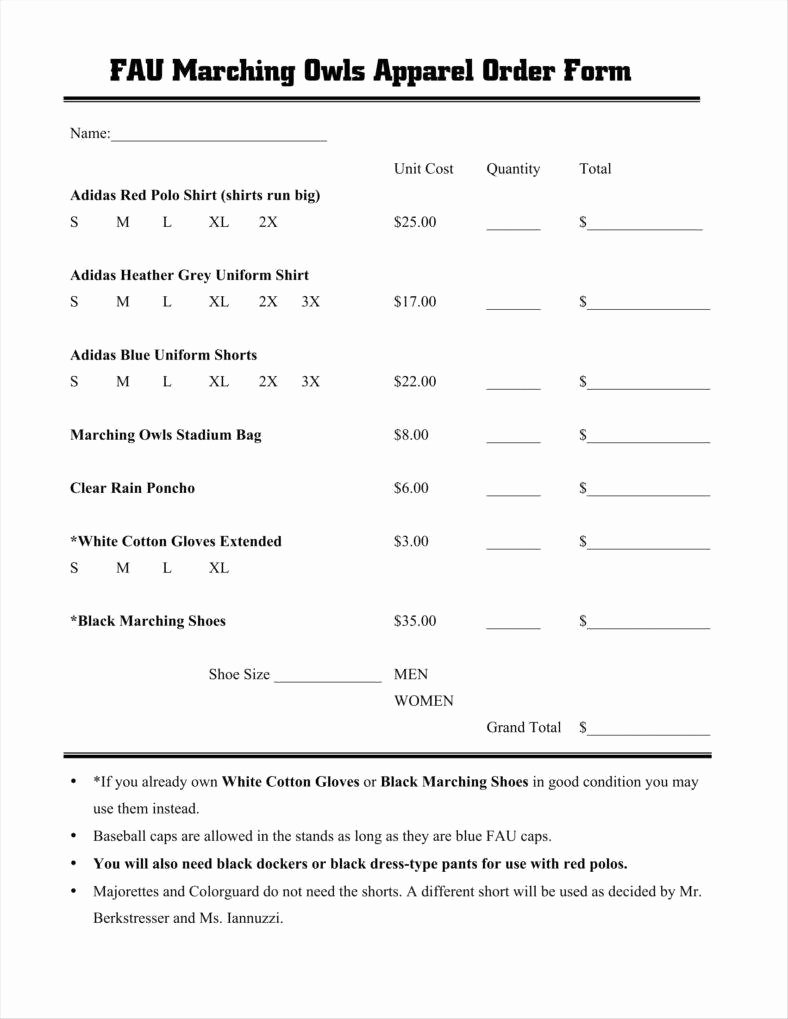Clothing order form Template Luxury 9 Apparel order form Templates No Free Word Pdf Excel
