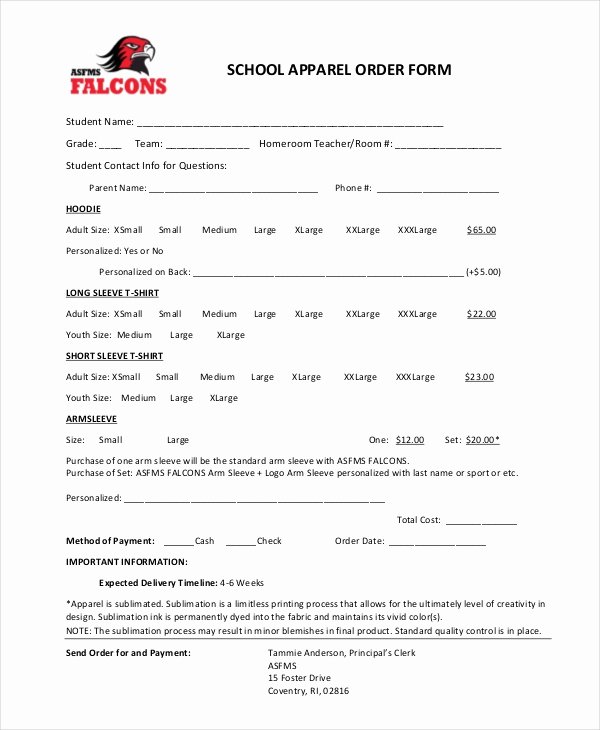 Clothing order form Templates Awesome 12 Apparel order forms Free Sample Example format