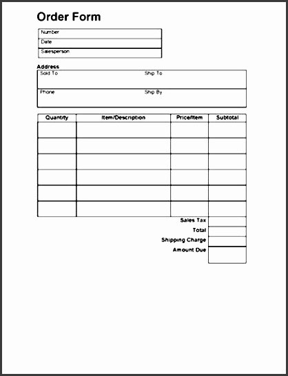 Clothing order form Templates Beautiful 7 Blank Clothing order form Template Sampletemplatess