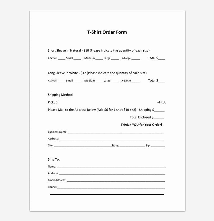 Clothing order form Templates Inspirational T Shirt order form Template 17 Word Excel Pdf