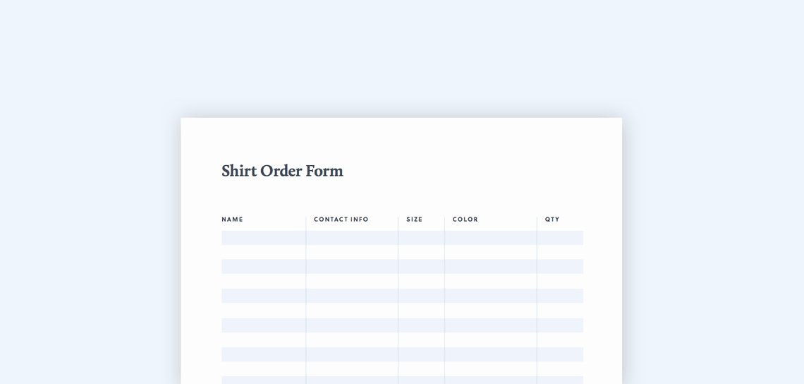 Clothing order form Templates Unique T Shirt order form Free Pdf &amp; Excel Template