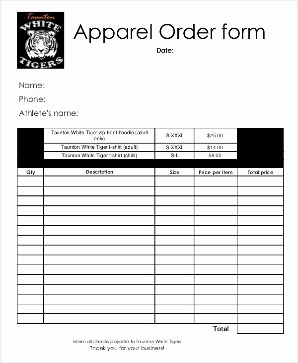 Clothing order forms Templates Inspirational 12 Apparel order forms Free Sample Example format