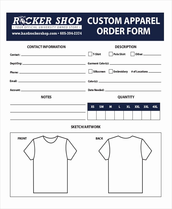 Clothing order forms Templates Lovely 12 Apparel order forms Free Sample Example format