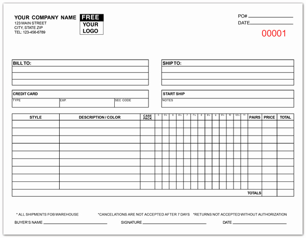 Clothing order forms Templates Unique Apparel Purchase order forms