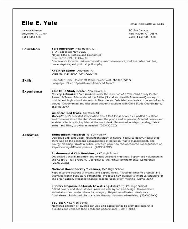 College Graduate Resume Template Best Of 8 Sample College Resumes Pdf Doc