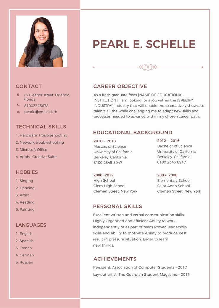 College Graduate Resume Template New Basic Resume Template 2019 List Of 10 Basic Resume Templates
