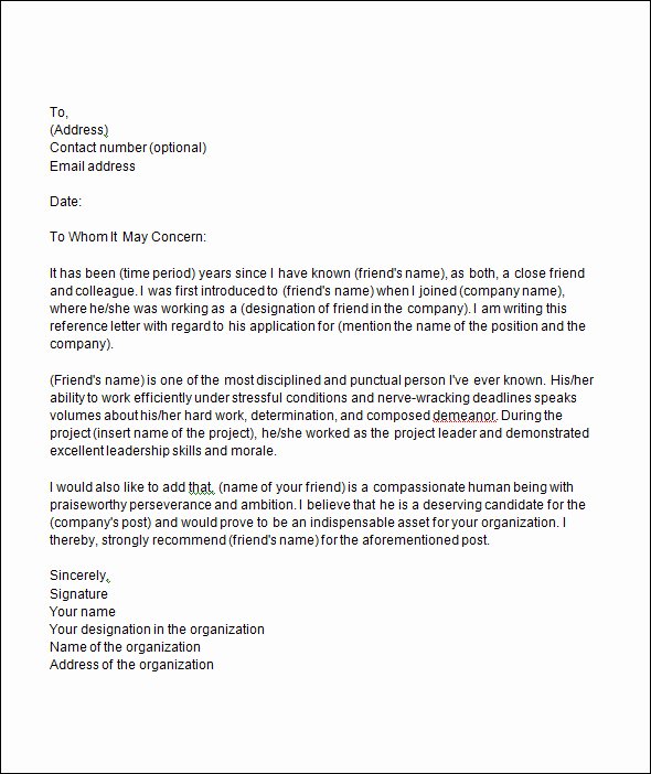 College Reference Letter Template Inspirational Free 20 College Re Mendation Letters In Pdf