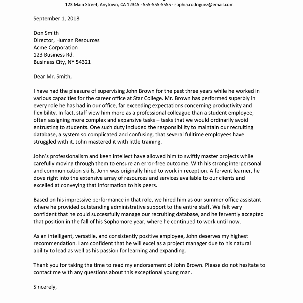 College Reference Letter Template New Reference Letter Samples for A College Student