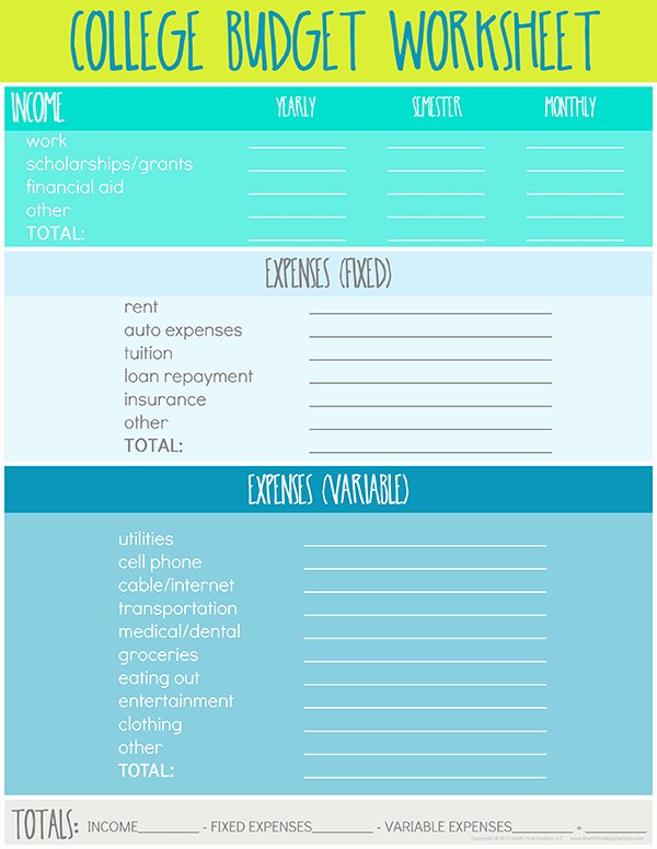 College Student Budget Template Fresh College Student Bud Ing Worksheet