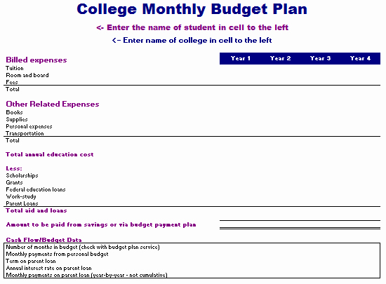 College Student Budget Template Inspirational College Student Bud Template Free Driverlayer Search