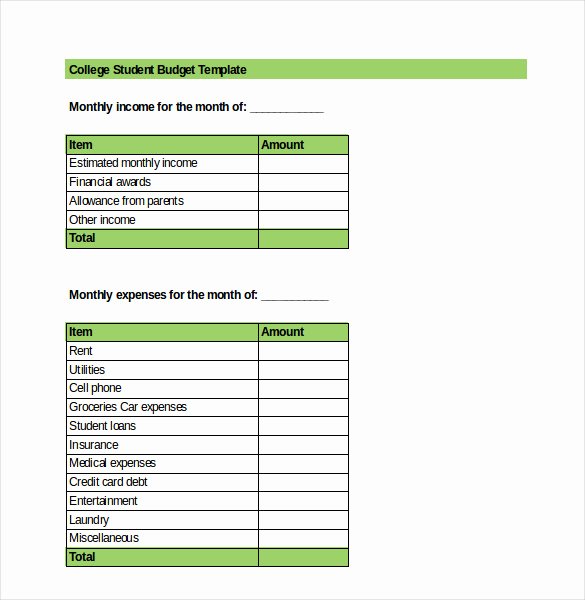 College Student Budget Template New Excel Bud Template 23 Free Excel Documents Download