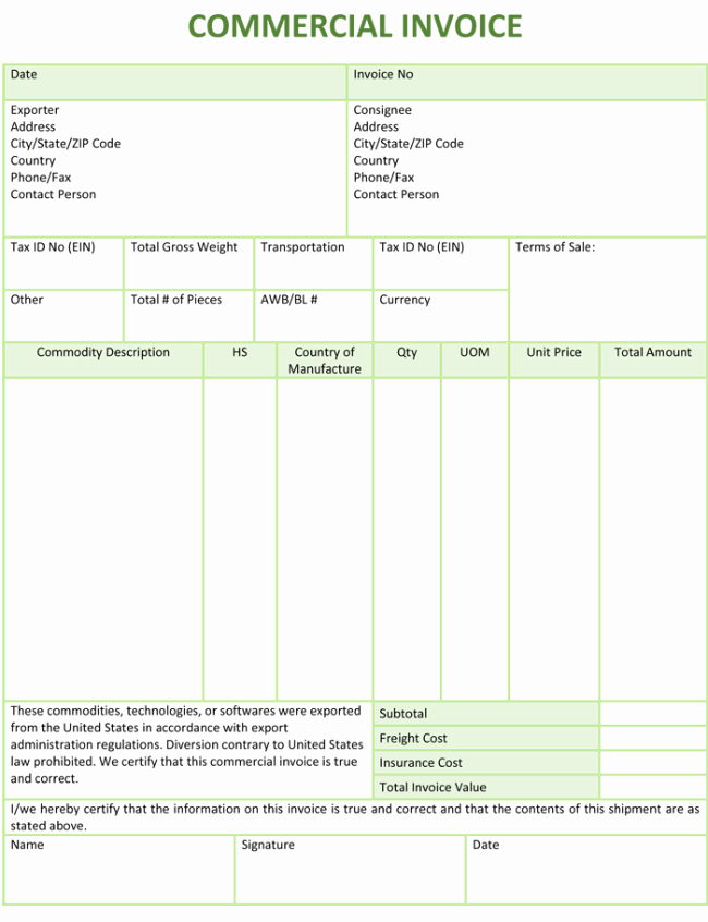 Commercial Invoice Template Excel New 5 Mercial Invoice Templates to Stay Professional