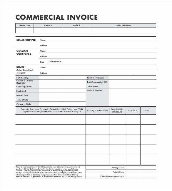 Commercial Invoice Template Word Luxury 14 Mercial Invoice Templates – Free Word Excel Pdf